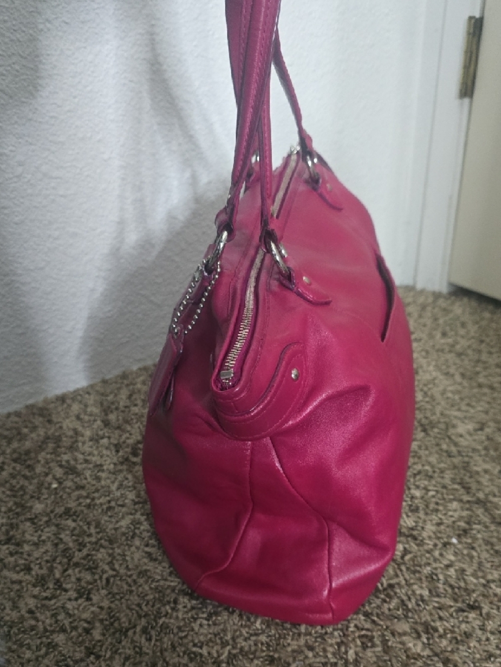 Coach Madison Sophia Pink Smooth Leather Large Tote W/ Silver Hardware (V-G)💕🩶 - Picture 5 of 13